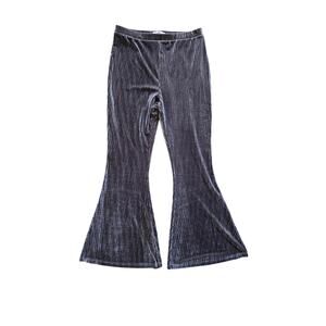 Natural Life Joplin Velvet Ribbed Flare Bell Bottom Pants Silver/Gray Size XL